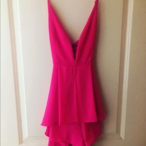Hot pink hi low romper